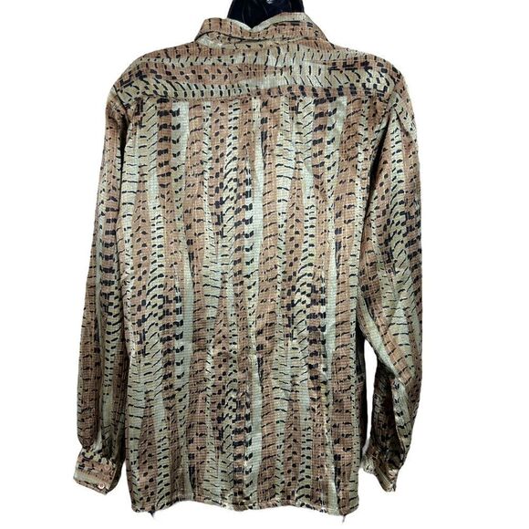 Vintage Nicola metallic animal print‎ long sleeve button up blouse - Picture 10 of 10